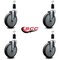 Service Caster 6'' Thermoplastic Rubber Wheel Swivel 1-3/8'' Expanding Stem Caster Set, 4PK SCC-EX20S614-TPRB-138-4 - alternate 2
